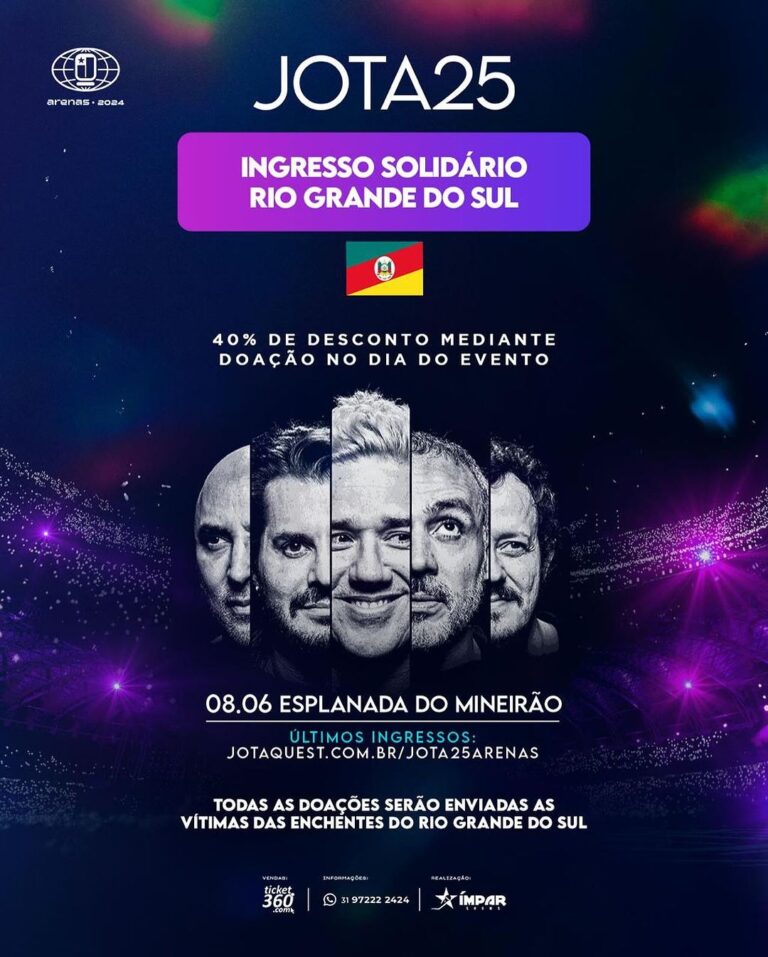 08/06 – Jota Quest em BH: turnê comemorativa “JOTA25 ARENAS”